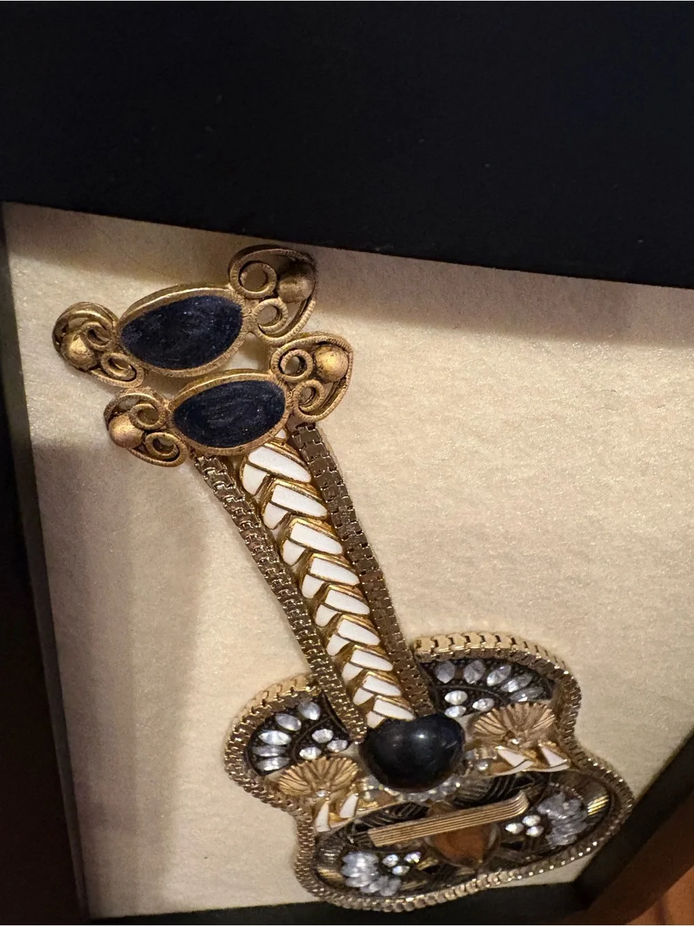 Debbie Green Sisters Jewel Re-Art Guitar Jewelry Assemblage Framed Art